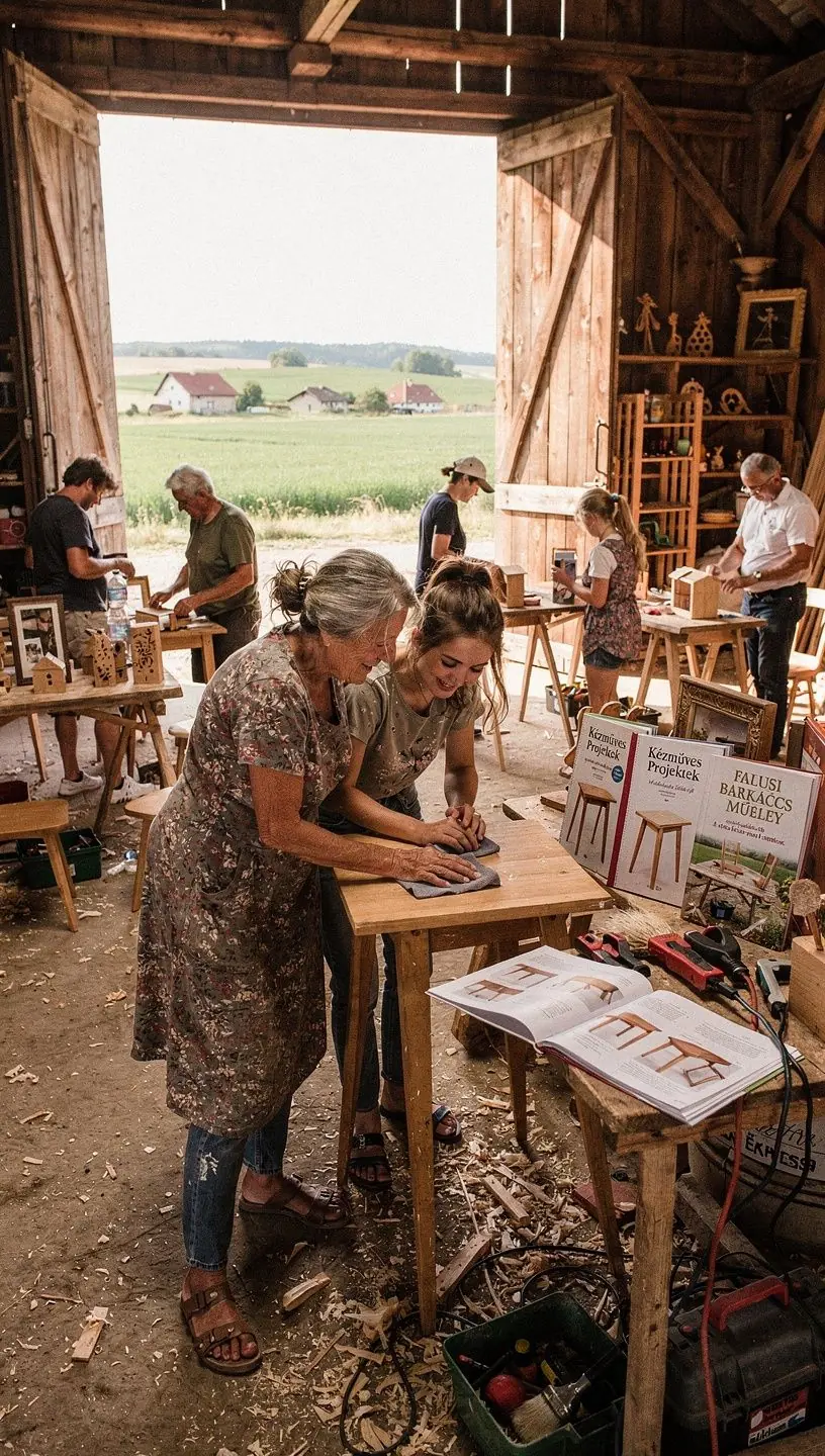 Kézimunka könyvek a polcon, különböző színes borítókkal.